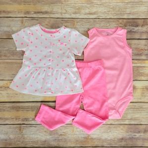 Carter's Girl Pink Dots Jacket Set Size 24M